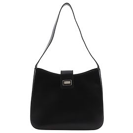 Bolsa de Ombro Burberry em Pele de Bezerro Preta Preto