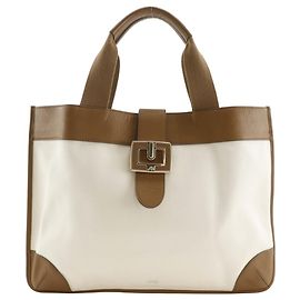 Borsa Tote Anya Hindmarch in tela e pelle Marrone Bianco