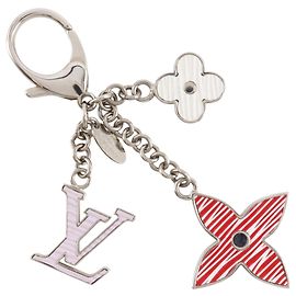 Louis Vuitton Fleur de Epi BB Keychain Bag Charm Silvery