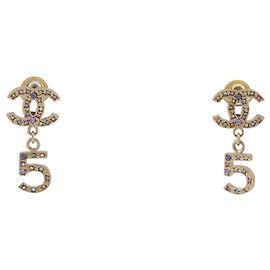 Orecchini a bottone Chanel Coco Mark No. 5 D'oro