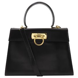 Salvatore Ferragamo Gancini Handbag Black