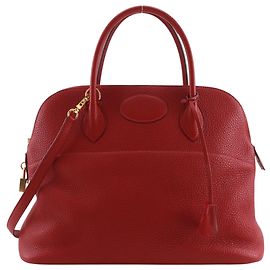 Hermès Bolsa Hermes Bolide 35 em couro Taurillon Clemence vermelho Vermelho