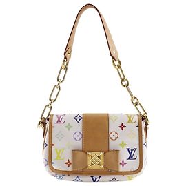 Louis Vuitton Patty Schultertasche Weiß Mehrfarben Monogramm