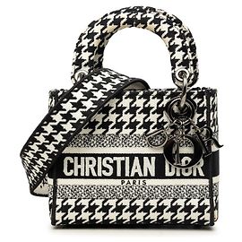 mala Christian Dior Dior Lady D-Lite Mini Preto Branco