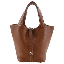 Hermès Bolso Hermes Picotin Lock 18 PM Castaño