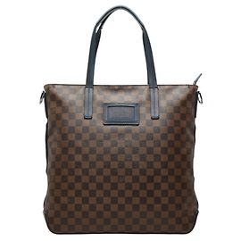 Sac Tote Louis Vuitton Damier Herald Marron Bleu Marine