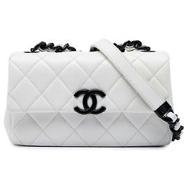 Chanel White Small Quilted Caviar My Everything Flap Blanc