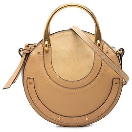 Chloé Beige Small Calfskin and Suede Pixie Satchel Beige
