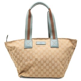 Gucci Beige GG Canvas Web Tote Beige