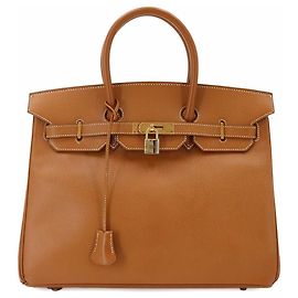 Hermès Borsa Hermes Birkin 35 in pelle Courchevel Gold D'oro