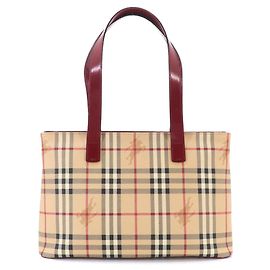 Saco de mão tote Burberry Nova Check Vermelho Bege