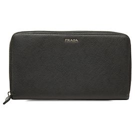 Cartera larga con logotipo de Prada Negro
