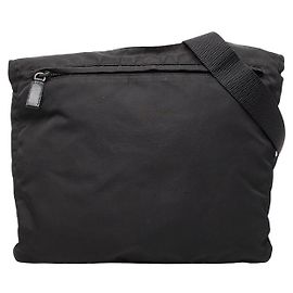 Sac à épaule Prada avec plaque logo triangle Noir