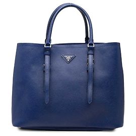 Bolso Tote Prada Logo Triangle Azul
