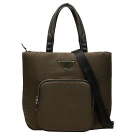 Bolso Tote Prada con placa de logotipo triangular Verde