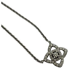 Colar De Beers Enchanted Lotus em Ouro Branco e Diamantes Prata