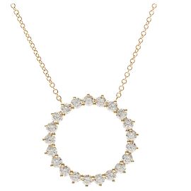 Autre Marque Tiffany Open Circle Diamond Necklace in 18K Pink Gold Golden