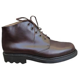Autre Marque Unic Brown Leather Lace-up Ankle Boots Brown