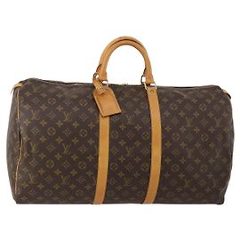 LOUIS VUITTON Monogram Keepall 55 Boston Bag M41424 LV Auth 199425V Monograma