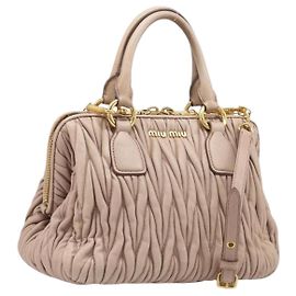 Borsa a mano Miu Miu Matelassé in pelle 2way Beige Tono Oro Auth 167614M Beige Altro