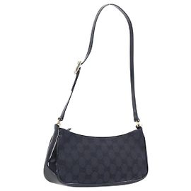 Borsa a tracolla GUCCI GG Canvas Nero Oro 001 4152 2684 Auth 202652V Nero D'oro