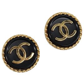 CHANEL Earring Metal Gold Tone CC Auth 204673V Other
