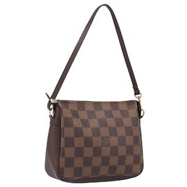 LOUIS VUITTON Damier Ebene Trousse Makeup Pouch N51982 LV Auth 204350 Damier ebene