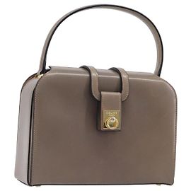 Céline CELINE Hand Bag Leather Beige Gold Auth 204424 Beige Golden