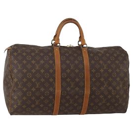 LOUIS VUITTON Monogram Keepall 55 Boston Bag M41424 LV Auth 201933 Monograma