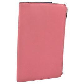 Hermès HERMES EAZIP Day Planner Cover Leather Pink Silver Auth 204774M Silvery Pink