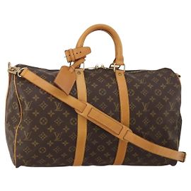 LOUIS VUITTON Monogram Keepall Bandouliere 45 Bolsa Boston M41418 LV Auth 199045A Monograma