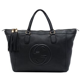 Borsa Tote Soho Working Large in pelle di vitello nera Gucci Nero
