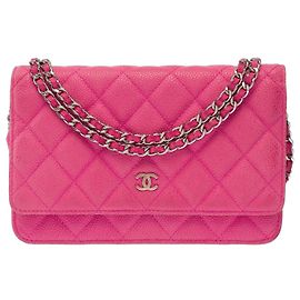 Sac CHANEL Wallet on Chain en Cuir Rose - 103854 Rose