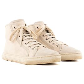 GUCCI - Gucci High-Top-Sneaker aus beigem Monogramm-Canvas (T36,5) Beige