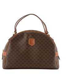 Céline CELINE - Bolsa Bowling Celine em tela revestida macadam vintage Marrom