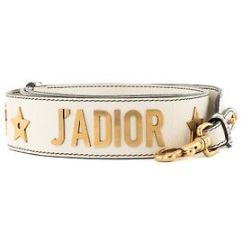DIOR - Alça de ombro ajustável J'adior Dior em couro branco Branco
