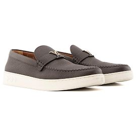 LOUIS VUITTON - Mocassins LV Resort Louis Vuitton em couro granulado castanho (T42,5) Marrom