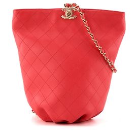 CHANEL - Mochila Chanel de piel lisa rosa Rosa