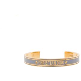 Autre Marque DIOR - Bracciale rigido Code Dior in metallo dorato e smalto blu Blu