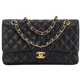 CHANEL - Borsa a tracolla Classique/Timeless 11.12 Chanel in pelle caviar nera Nero
