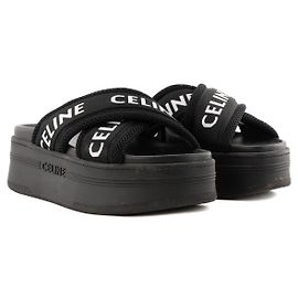 Céline CELINE - Celine Sandalen aus schwarzem Canvas (T39) Schwarz