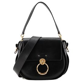 CHLOÉ - Tess Chloé Schultertasche aus schwarzem Glattleder Schwarz