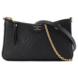 LOUIS VUITTON - Bolsa de ombro Easy Pouch On Strap Louis Vuitton em couro Empreinte preto Preto