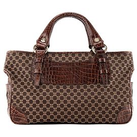 Céline CELINE - Sac à main Boogie Celine en toile triomphe et cuir embossé marron vintage Marron