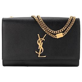 Autre Marque SAINT LAURENT - Bolsa de ombro Saint Laurent Kate em couro granulado preto Preto