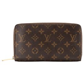 LOUIS VUITTON - Portefeuille Zippy Organizer Louis Vuitton en toile enduite monogrammee marron Marron
