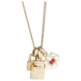 Collana con ciondoli Chanel placcata oro 2021 Altro