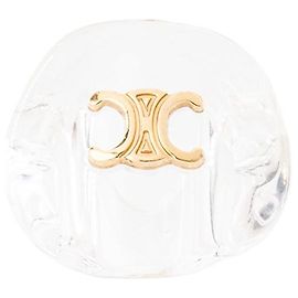 Céline CELINE - Anel Celine Triomphe em plexiglass transparente e latão dourado (T50) Dourado