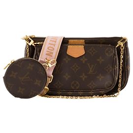 LOUIS VUITTON - Bolsa de ombro Multi Pochette Accessoires em canvas revestido monogram Marrom