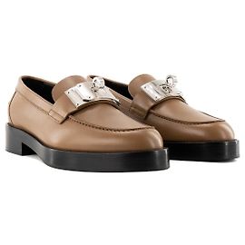HERMÈS - Mocassins Kelly Hermès en cuir lisse marron (T37) Marron